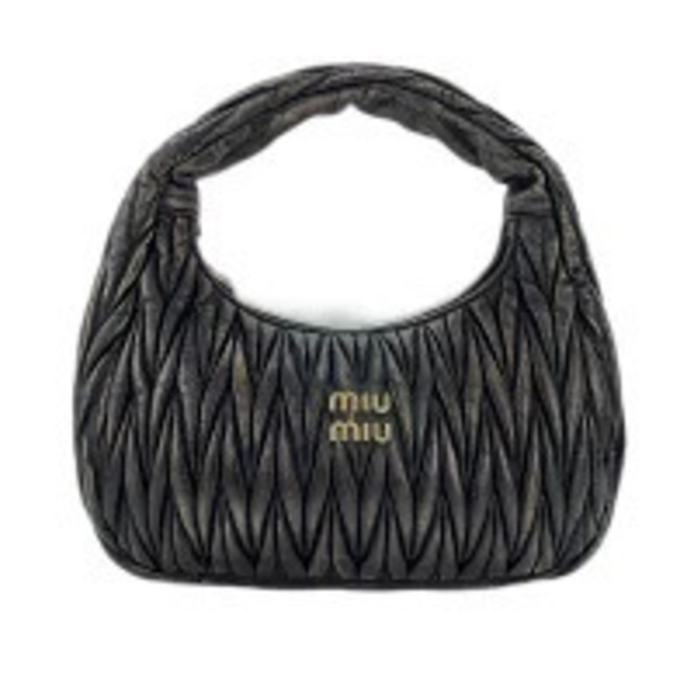 Miu Miu Wonder Matelasse Handbag Leather Brown